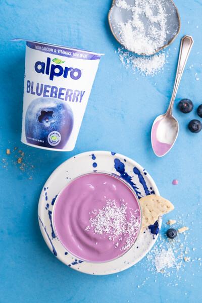 Trifle van blauwe bessen