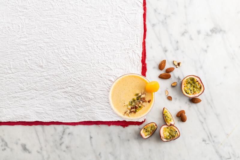 Mandelsmoothie mit Maracuja