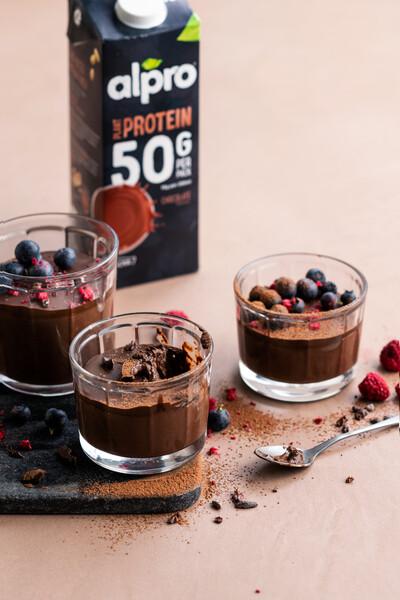 100% plantaardige pudding met chocolade