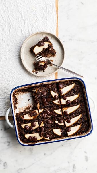 Avena al forno con brownie