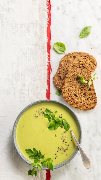 Pea and Edamame Soup
