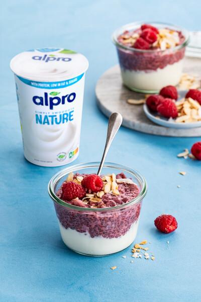 Chia overnight kokos en frambozenparfait