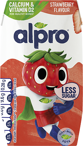 Sojų gėrimas vaikams su braškių skoniu