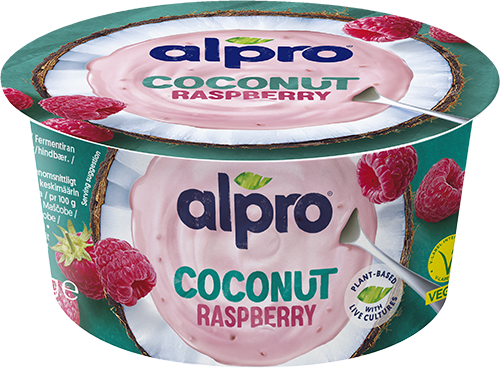 Fermentuotas kokosų produktas su avietėmis