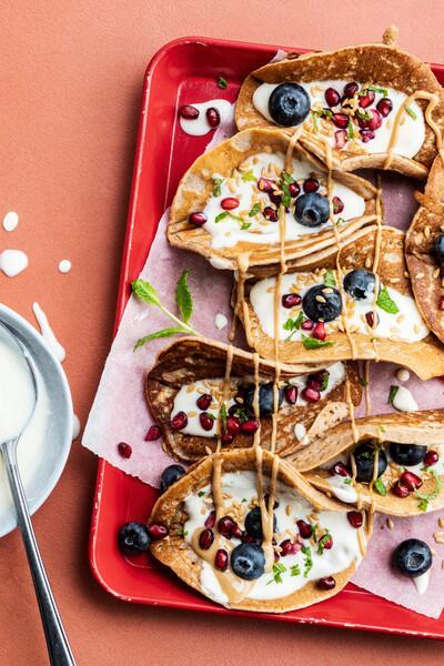 Pfannkuchen-tacos mit Früchten