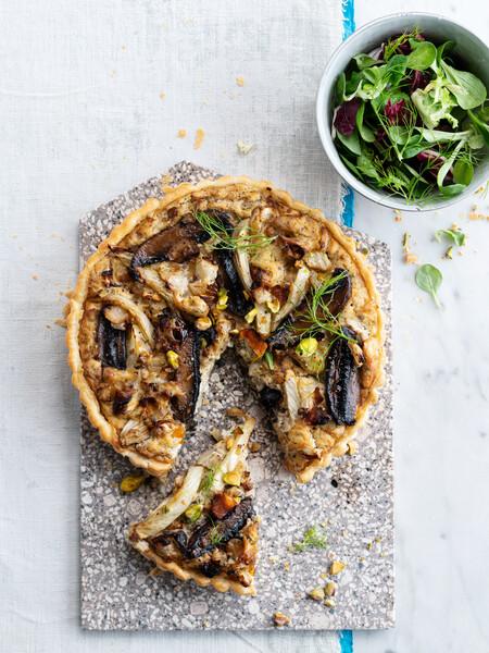 Quiche s tofu, fenyklom a šampiňónmi