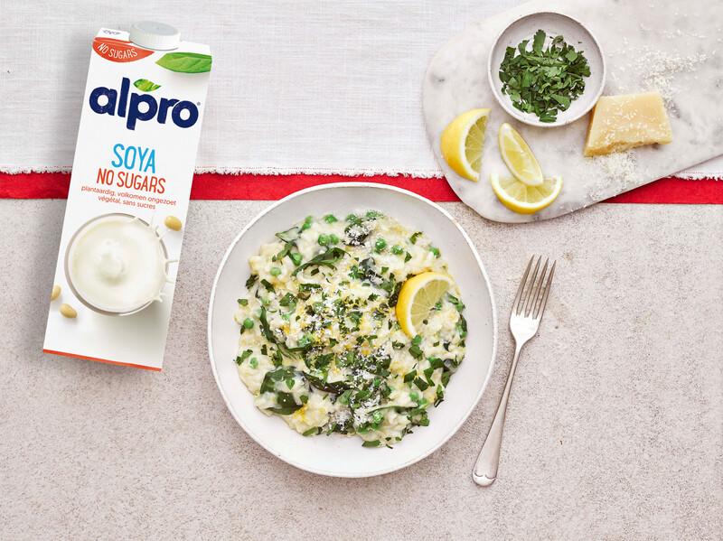 Romige Risotto met Prei, Erwt en Spinazie