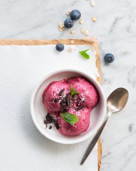 HELADO DE AVENA Y ARÁNDANOS