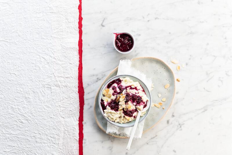 Riz au lait à la compote de fruits