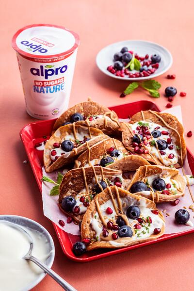 Tacos de crêpes aux fruits rouges