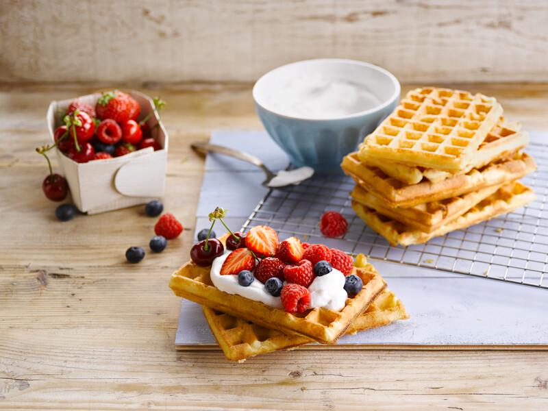 Waffle french toast vegano