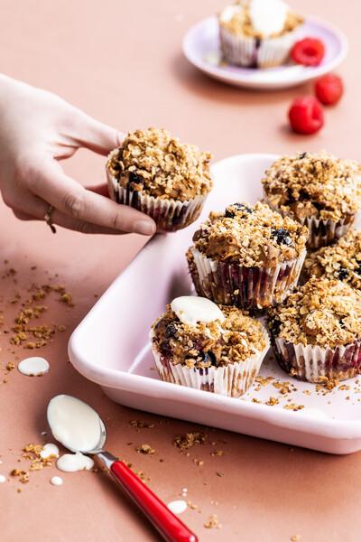 Vegan bosbessenmuffins